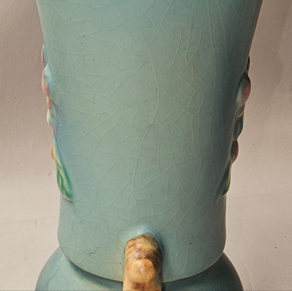 Roseville Vase # 381- 6 Inch Apple Blossom 1930's - Picture 5 of 9